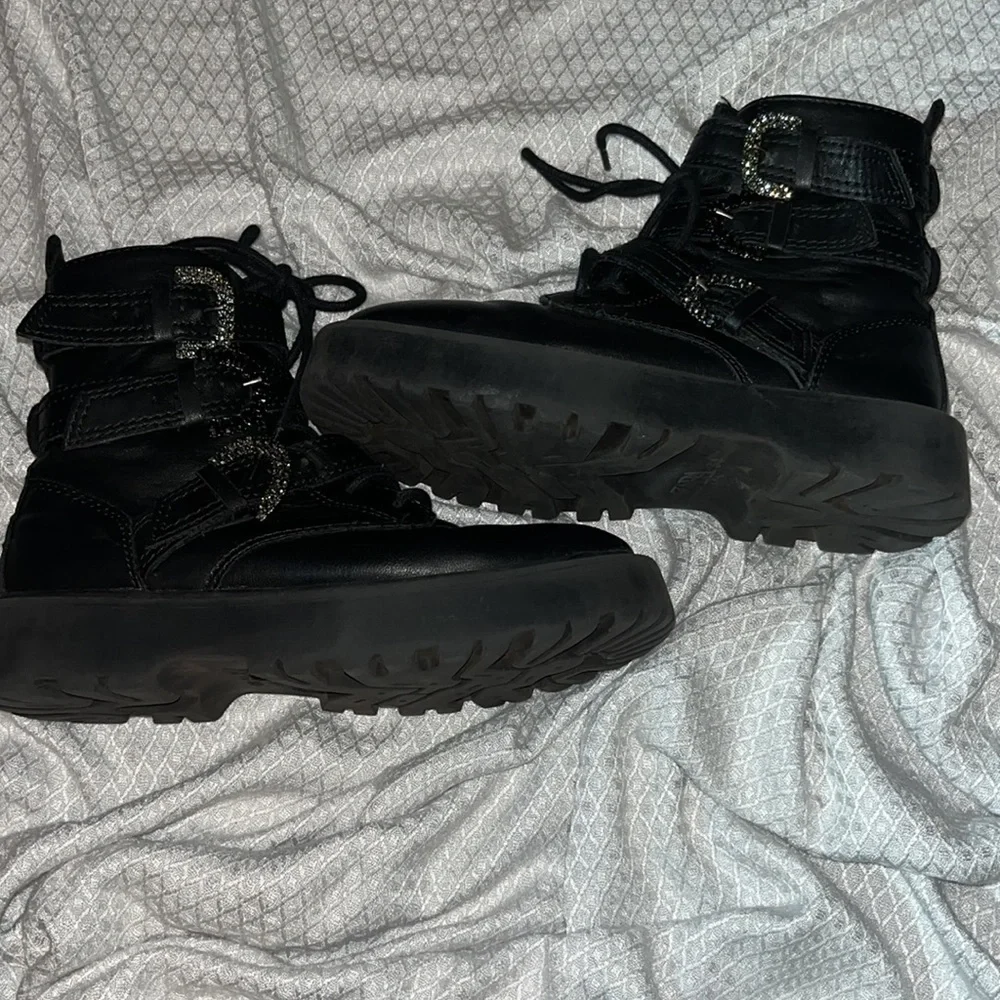 Zara Black Kids Jewel Boots Size 34 - Picture 11 of 15